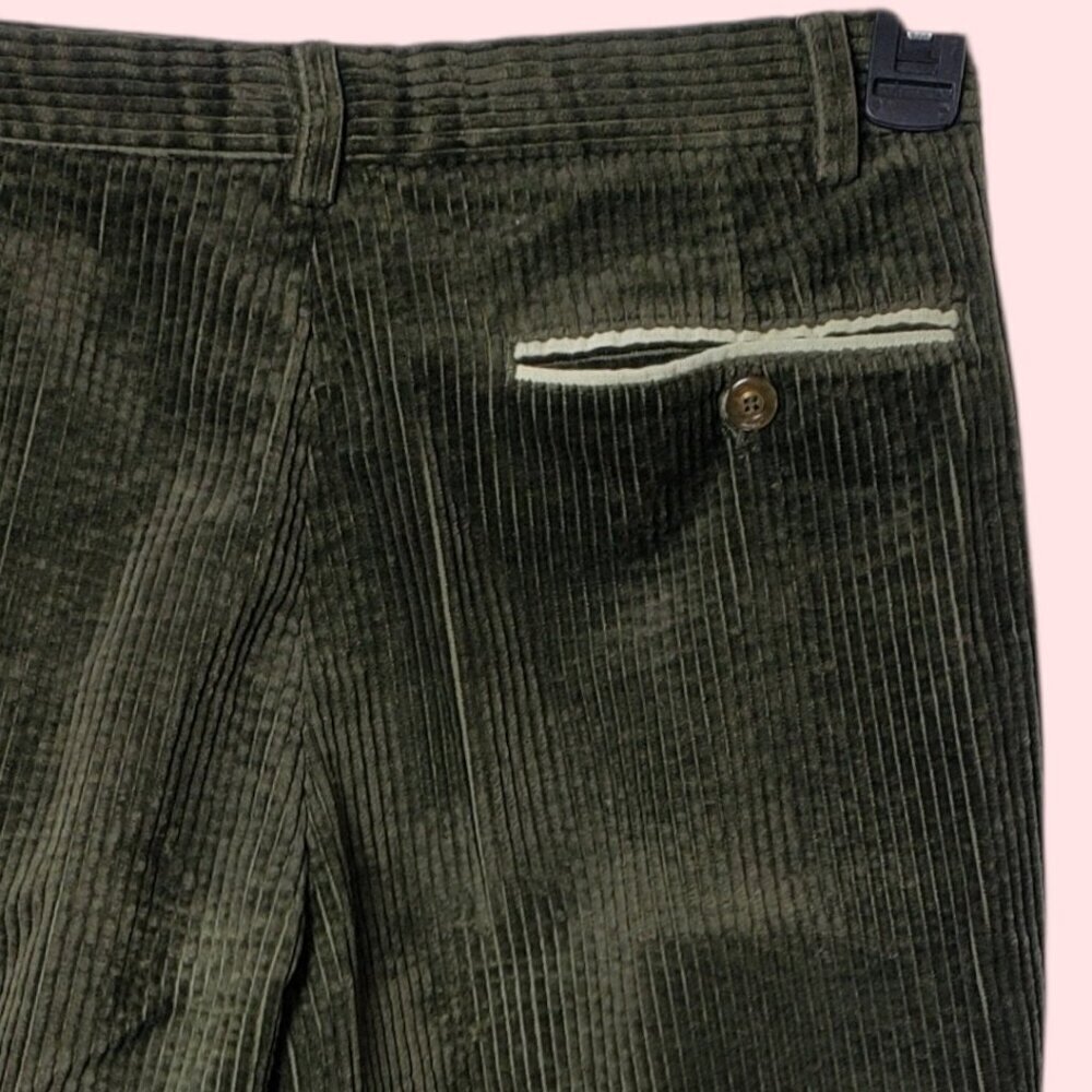 Vitto Niero Vintage Green Olive Corduroy Pants Size 29 - Picture 14 of 16
